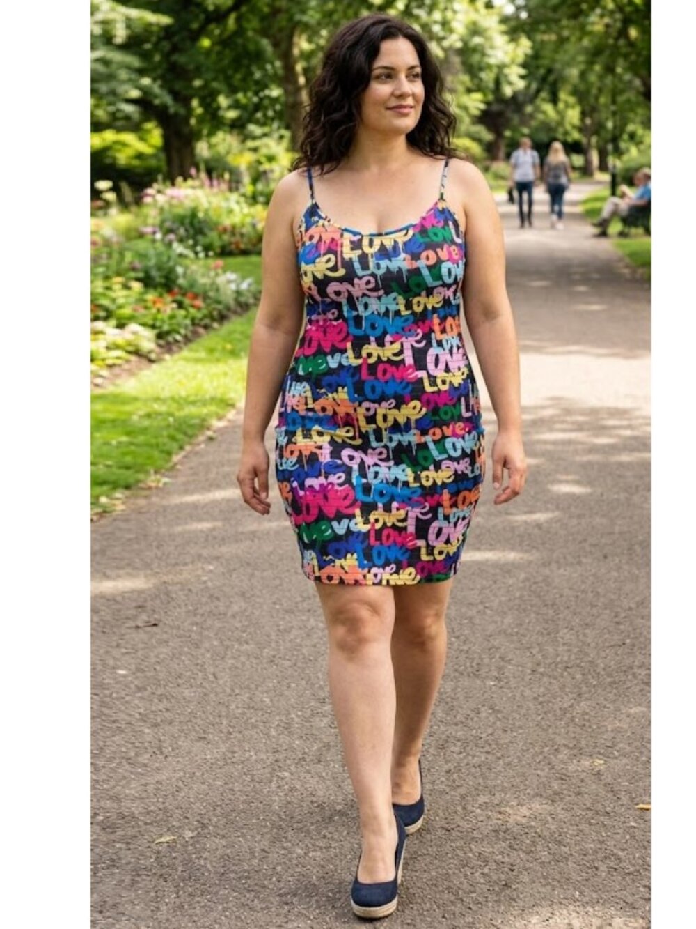 Women's Multicolor Graffiti Print Bodycon Dress Sz 2XL